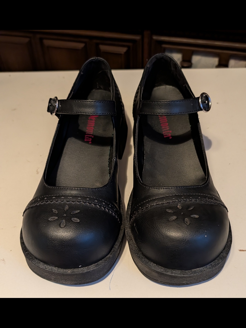 Demonia CRUX-07 Gothic Style Platform Chunky Black Mary Jane Shoes Size 10